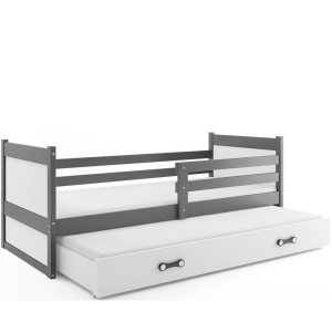 Łóżko Parterowe Rico Podwójne z Materacem Białe