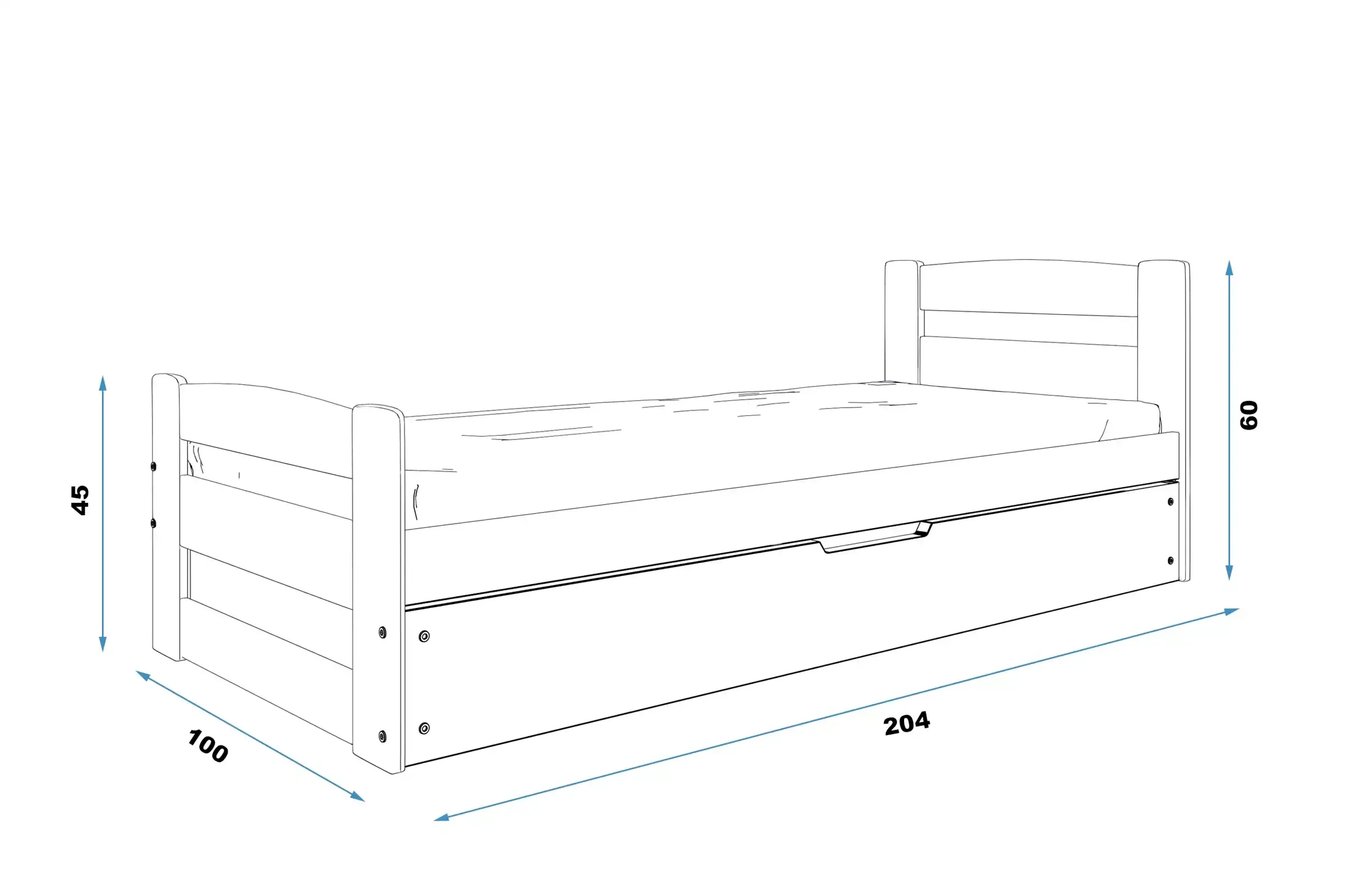 Łóżko Parterowe Erni z Materacem Biały