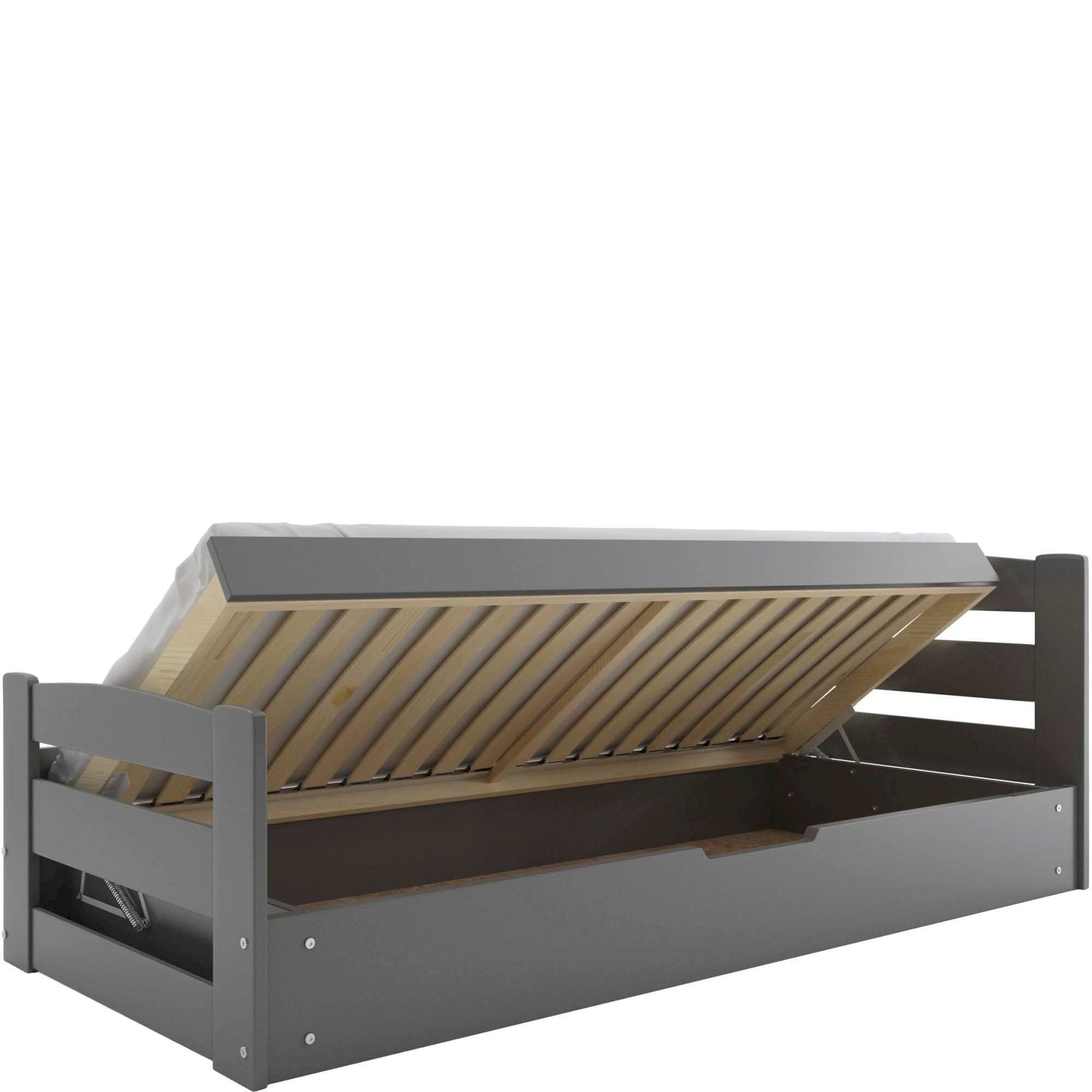 Łóżko Parterowe Erni z Materacem Grafit