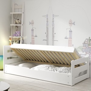 Łóżko Parterowe Erni z Materacem Grafit