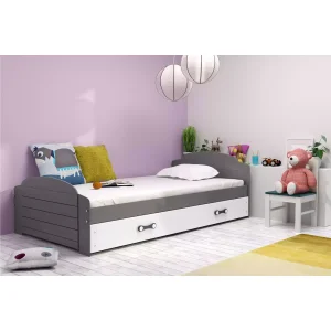 Łóżko Parterowe Lili z Materacem Biały + Zielony