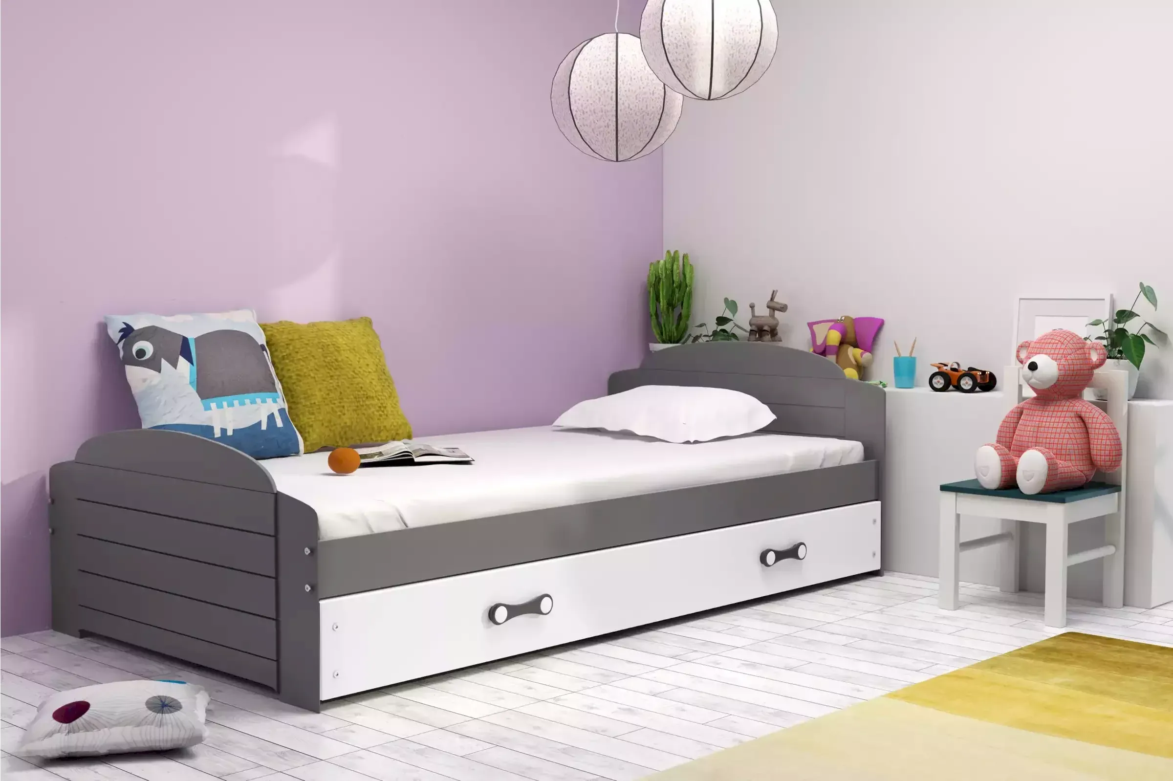 Łóżko Parterowe Lili z Materacem Białe