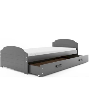 Łóżko Parterowe Lili z Materacem Grafitowe