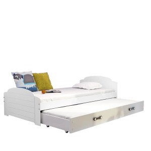 Łóżko Parterowe Podwójne Lili z Materacem Białe
