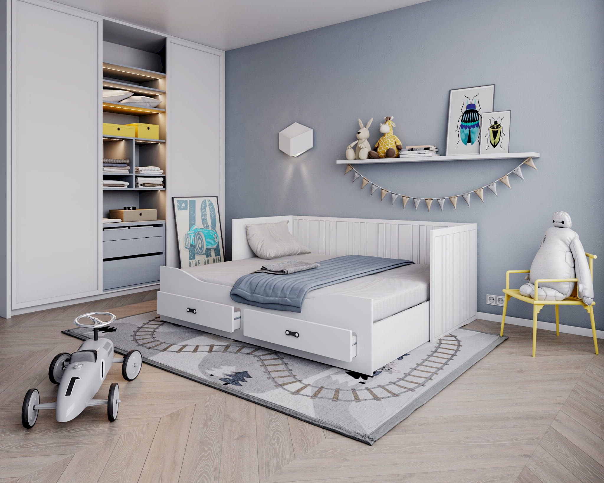 Łóżko Podwójne Hermes Grafit