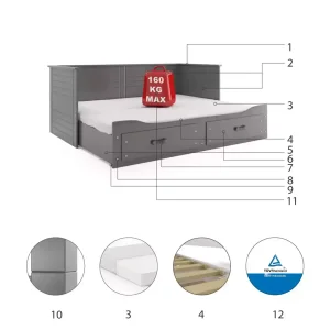 Łóżko Podwójne Hermes Biały