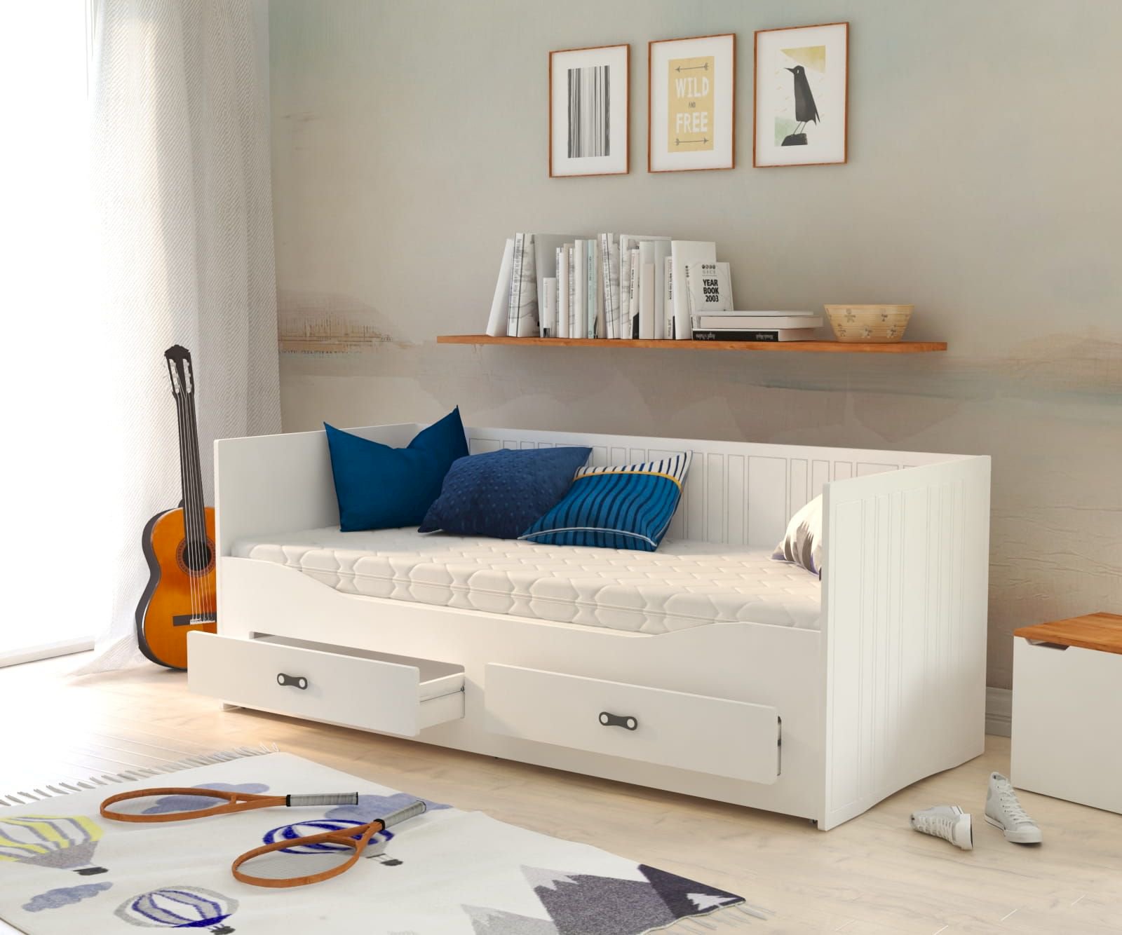 Łóżko Podwójne Hermes Biały