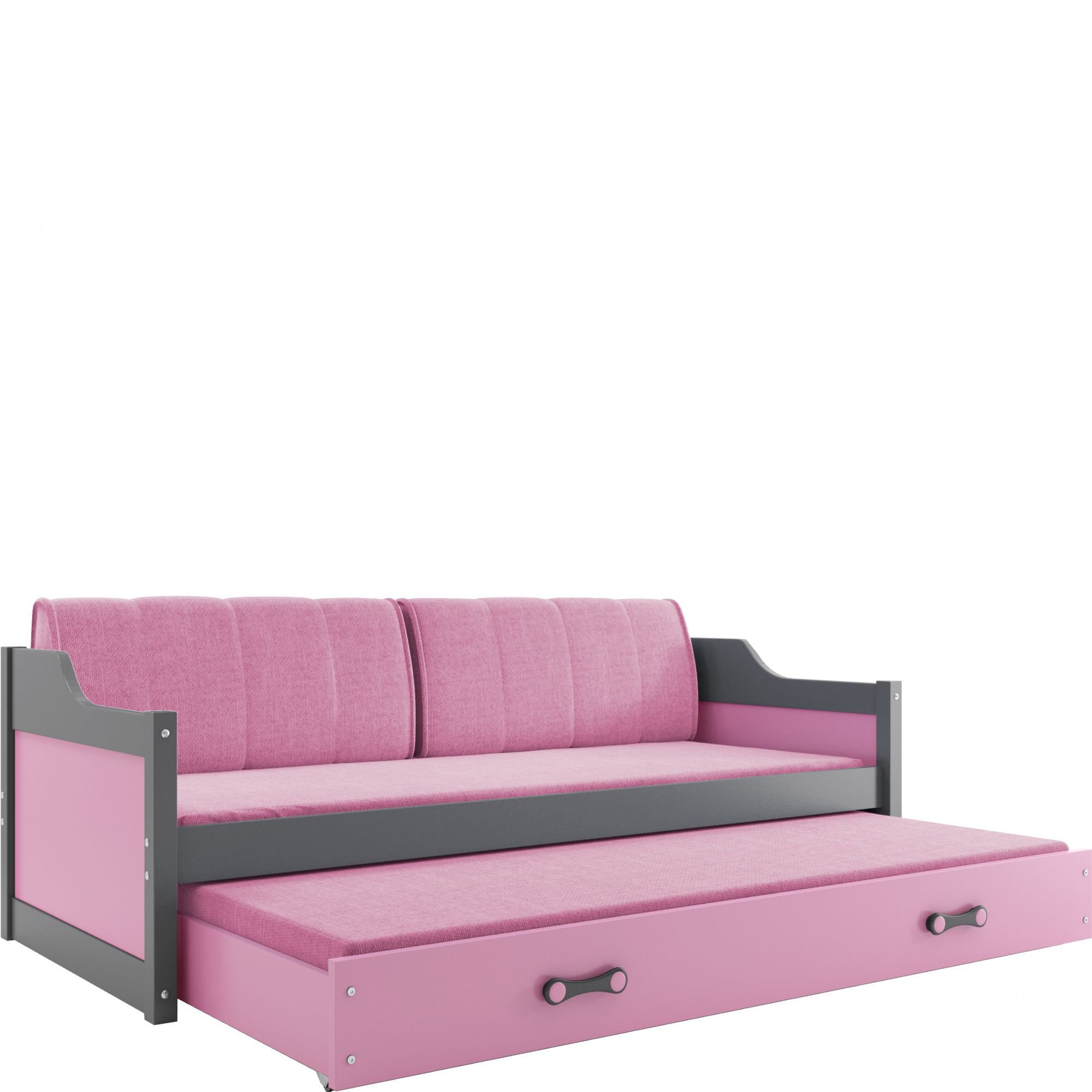 Łóżko Podwójne Dawid Grafit + Różowy
