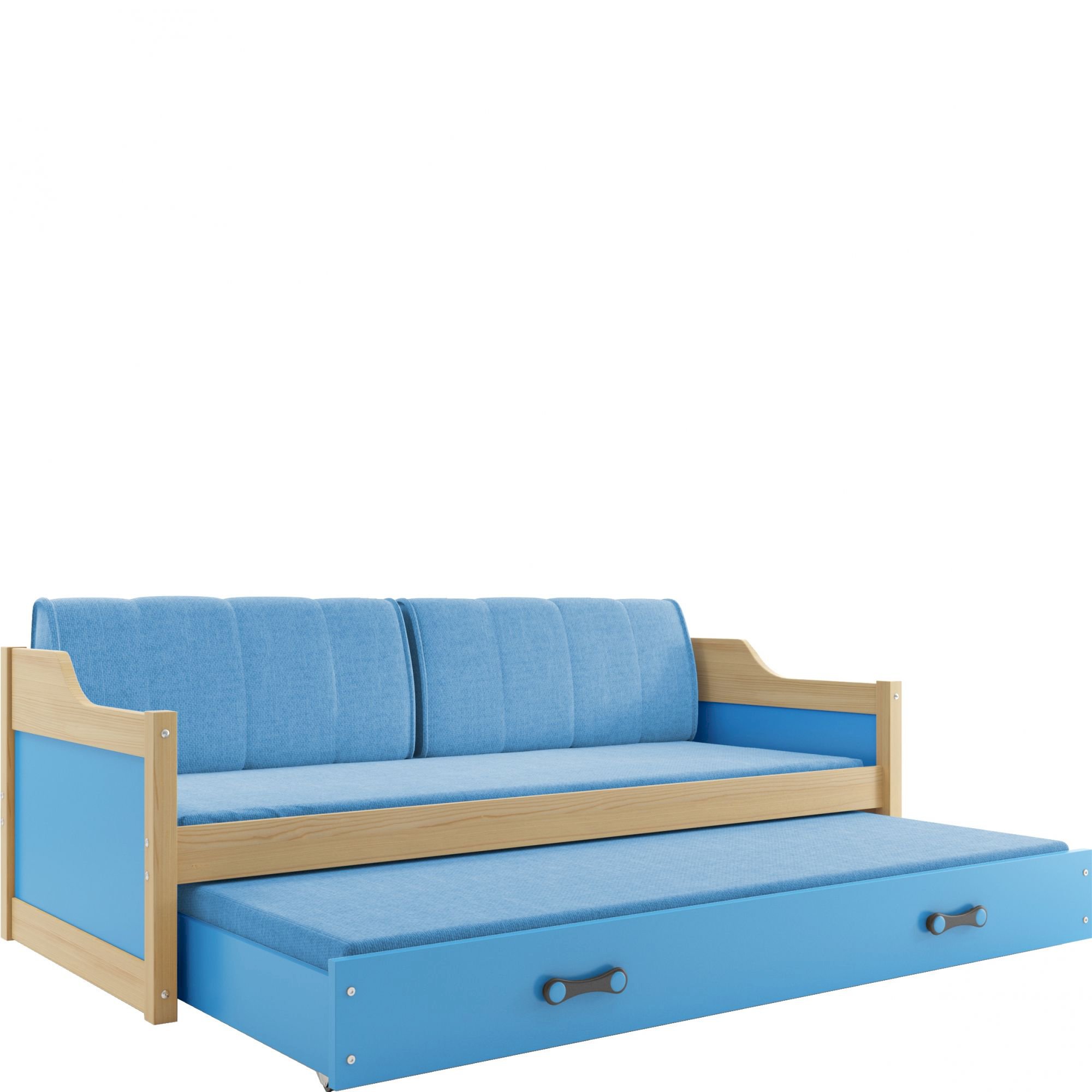 Łóżko Podwójne Dawid Sosna + Niebieski
