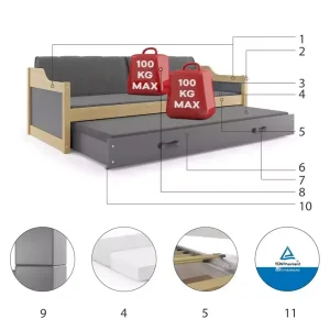 Łóżko Podwójne Dawid Sosna + Biały