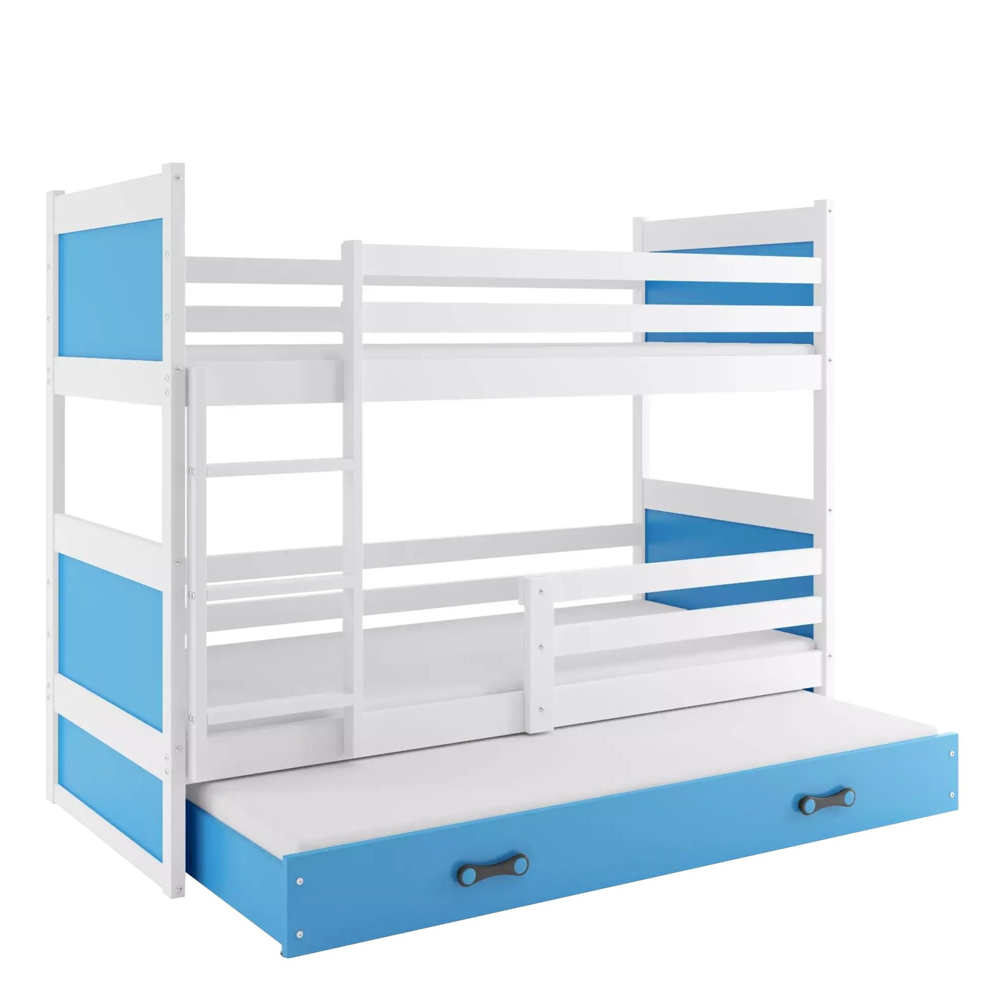 Łóżko Piętrowe Trzyosobowe Rico 80x160 Biały + Zielony