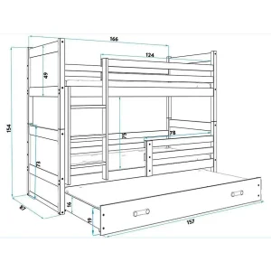 Łóżko Piętrowe Rico 80x160 Biały + Różowy