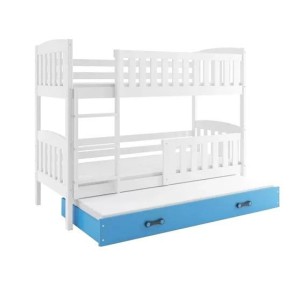 Łóżko Piętrowe Trzyosobowe Kubuś 80x190 Białe