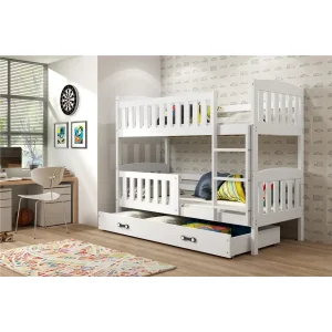 Łóżko Piętrowe Trzyosobowe Kubuś 80x190 Białe