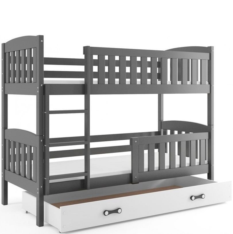 Łóżko Piętrowe Kubuś 80x190 Grafitowe