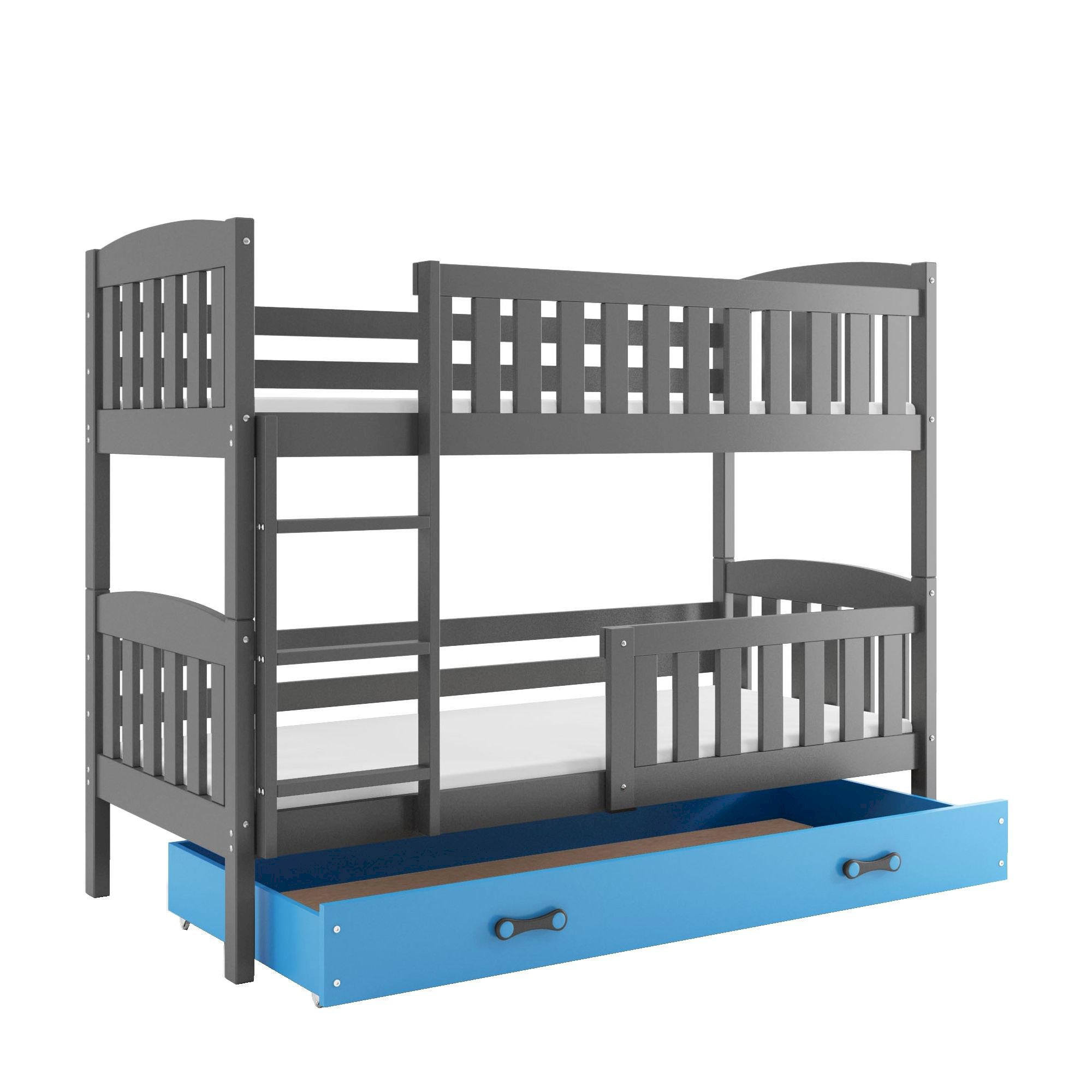 Łóżko Piętrowe Kubuś 80x190 Grafit + Biały