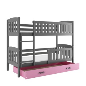 Łóżko Piętrowe Kubuś 80x190 Grafit + Biały