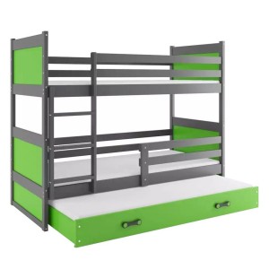 Łóżko Piętrowe Trzyosobowe Rico 80x190 Rico Grafitowe