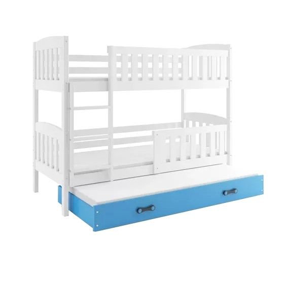 Łóżko Piętrowe Trzyosobowe Kubuś 90x200 Biały + Różowy