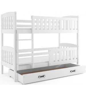 Łóżko Piętrowe Kubuś 90x200 Biały + Niebieski