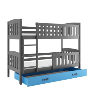 Łóżko Piętrowe Kubuś 90x200 Grafit + Różowy