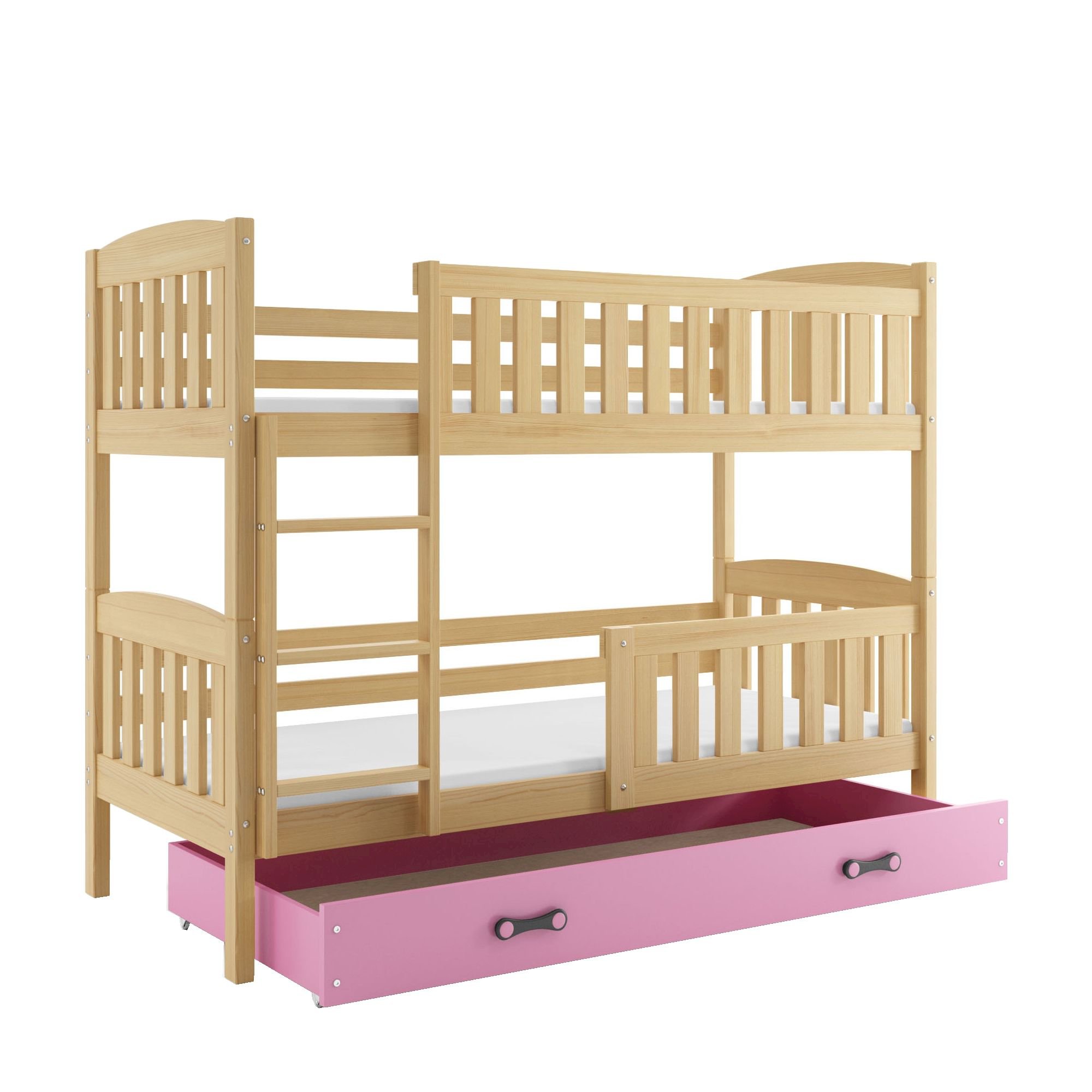 Łóżko Piętrowe Kubuś 90x200 Sosna + Grafit