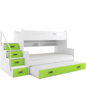 Łóżko piętrowe Max 3 Biały + Niebieski