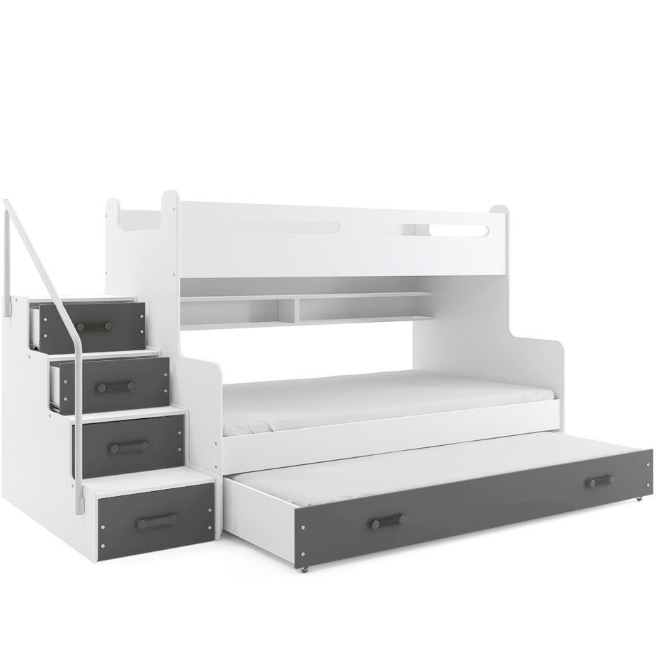 Łóżko piętrowe Max 3 Biały + Grafitowy