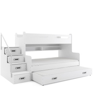 Łóżko piętrowe Max 1 Biały + Niebieski