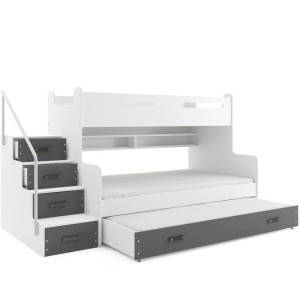 Łóżko piętrowe Max 1 Biały + Niebieski