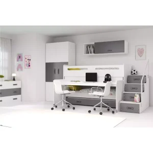 Łóżko piętrowe Max 1 Biały + Niebieski