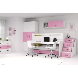 Łóżko piętrowe Max 1 Biały + Grafit