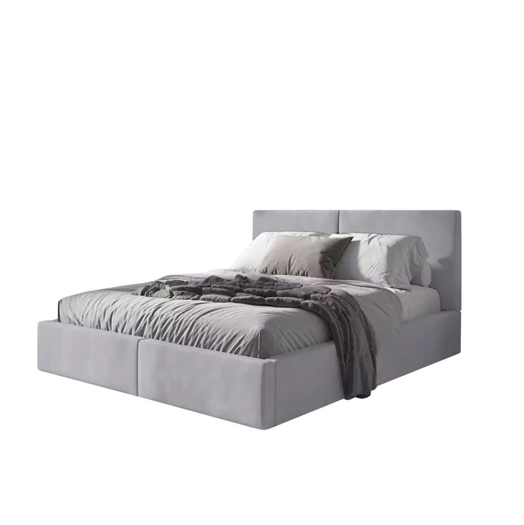 Łóżko Tapicerowane z pojemnikiem HILTON 120x200 Popielate