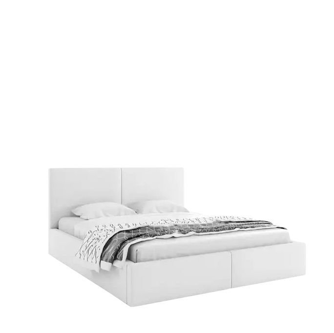 Łóżko Tapicerowane z pojemnikiem HILTON 180x200 Białe