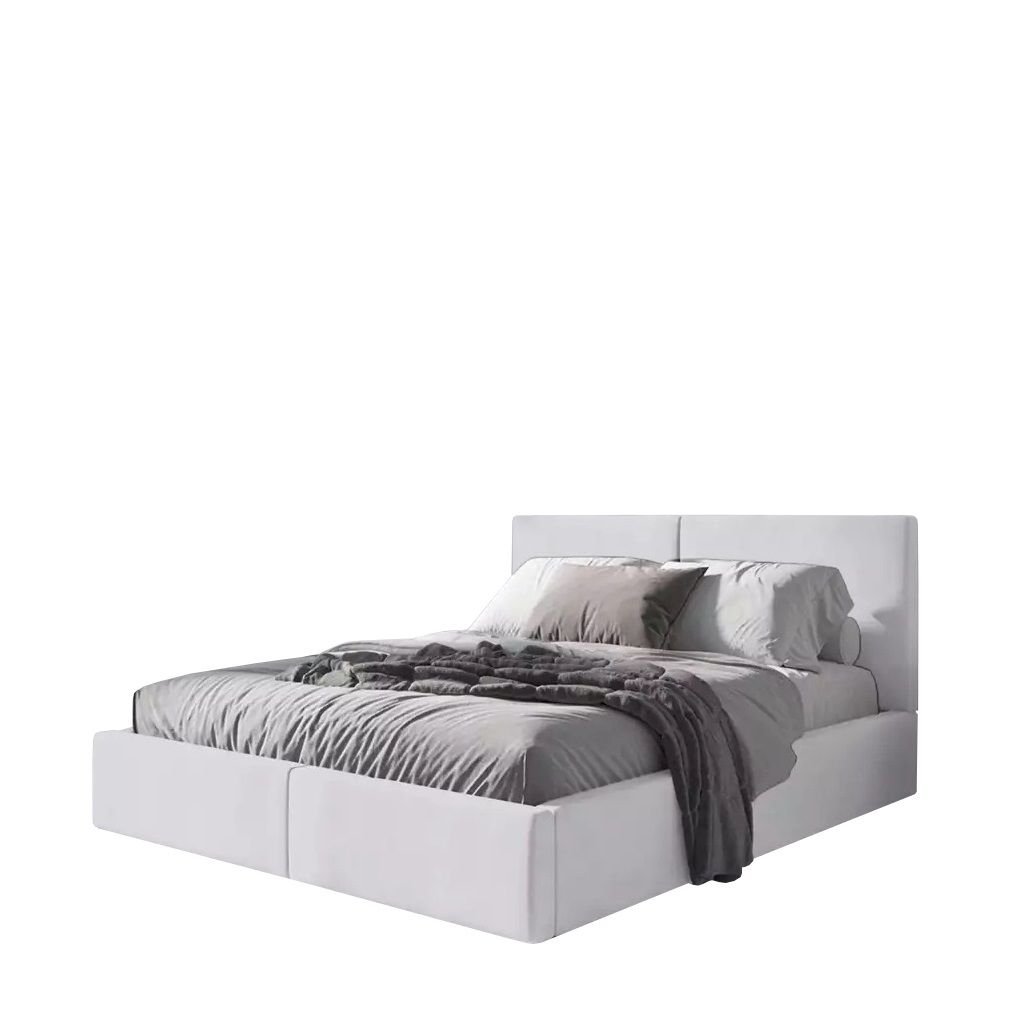 Łóżko Tapicerowane z pojemnikiem HILTON 140x200 Białe