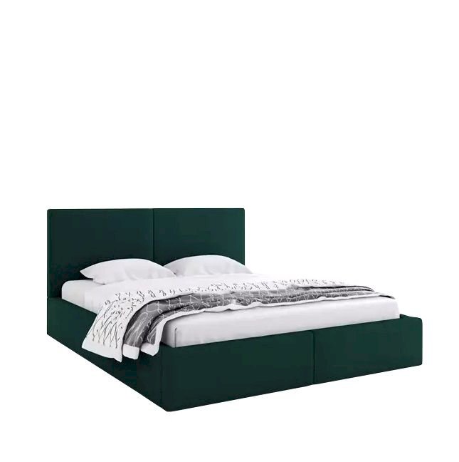 Łóżko Tapicerowane z pojemnikiem HILTON 140x200 Zielone