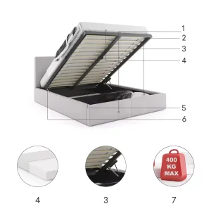 Łóżko Tapicerowane z pojemnikiem HILTON 120x200 Zielone