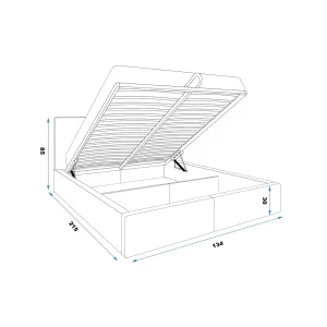 Łóżko Tapicerowanez pojemnikiem HILTON 140x200 Grafitowe
