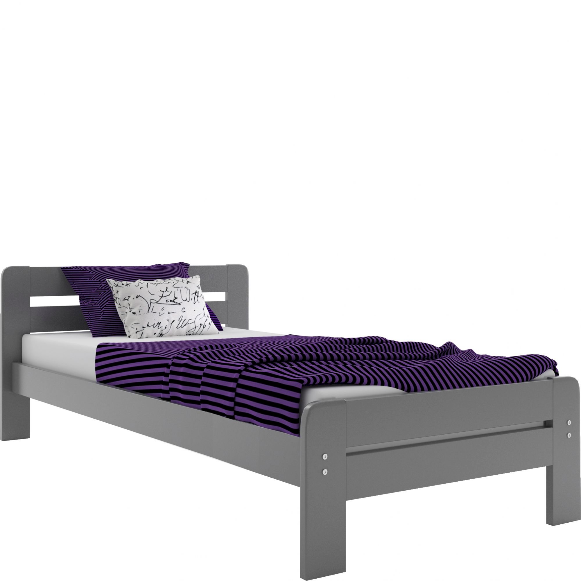 Łóżko Sosnowe DALLAS 90x200 Grafitowe