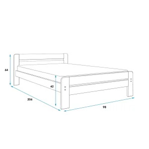 Łóżko Sosnowe DALLAS 90x200 Białe
