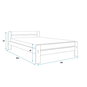 Łóżko Sosnowe DALLAS 140x200 Białe