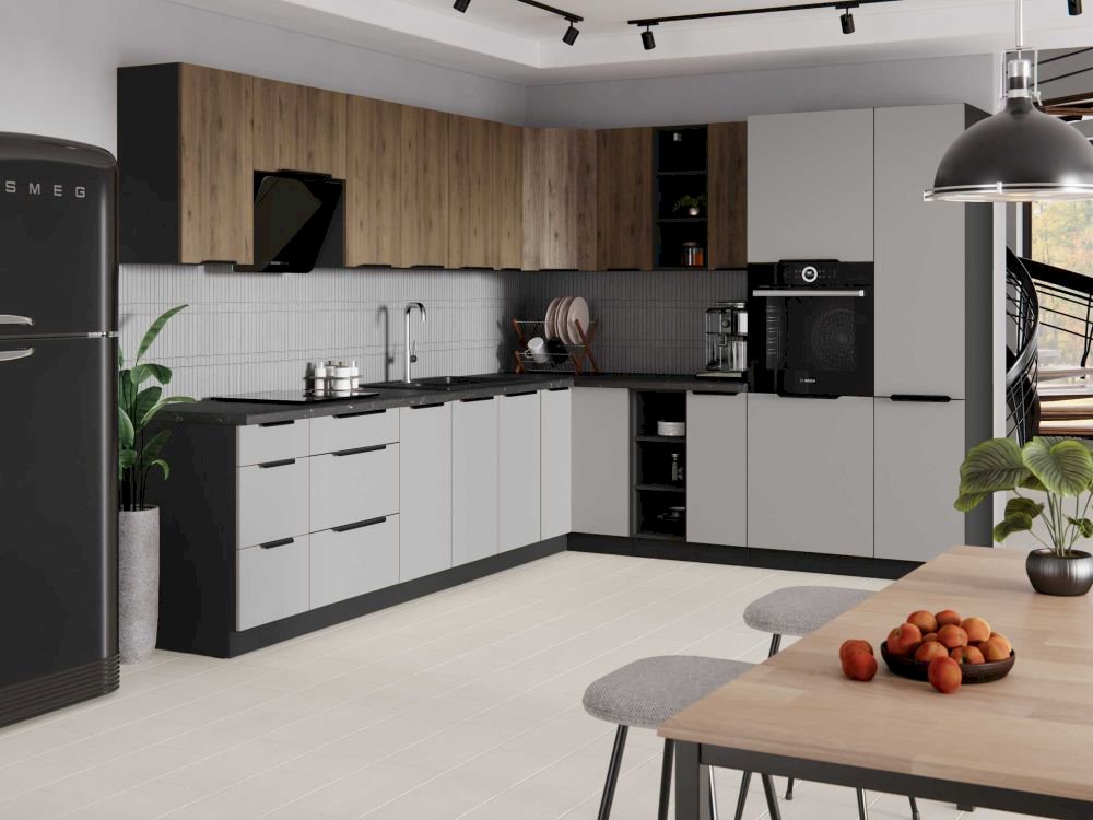 Szafka kuchenna Otwarta 30 G-90 OTW Czarny Mat