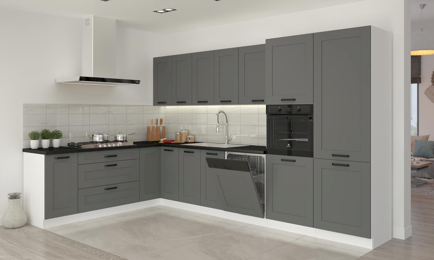 Szafka kuchenna Luna 58X58 GN-90 1F DUSTGR/WH