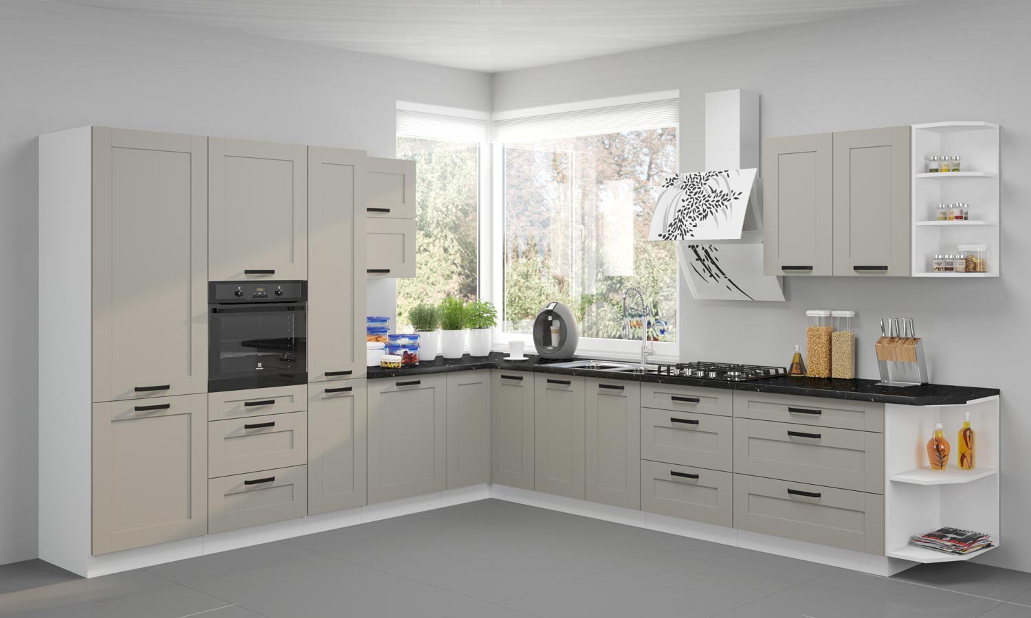 Szafka kuchenna Luna 30 G-90 1F CLAYGR/WH