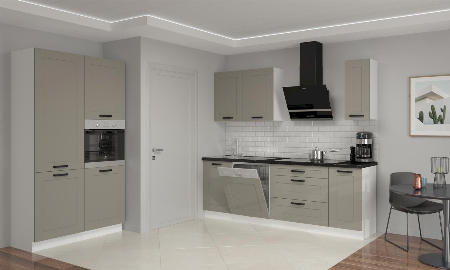 Szafka kuchenna Luna 60 LO-210 2F Zabudowa lodówki CLAYGR/WH