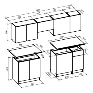 TATIANA 240 kuchnia zestaw korpus: dąb sonoma, front: orzech/kaszmir (11p=1szt)