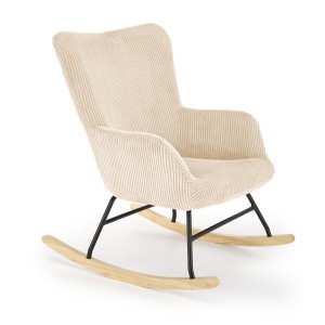 BELMIRO fotel wypoczynkowy z funkcją kołyski, kremowy