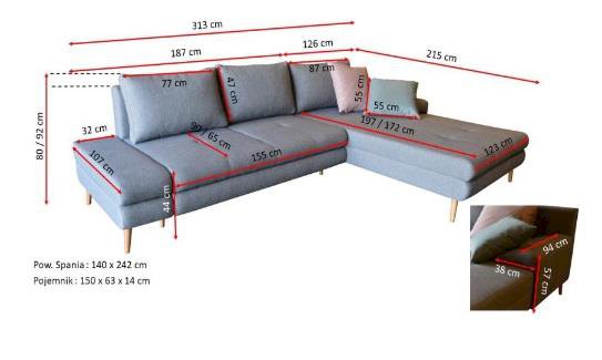 Narożnik rozkładany FLOBY