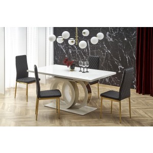 GALARDO stół rozkładany, biały / złoty