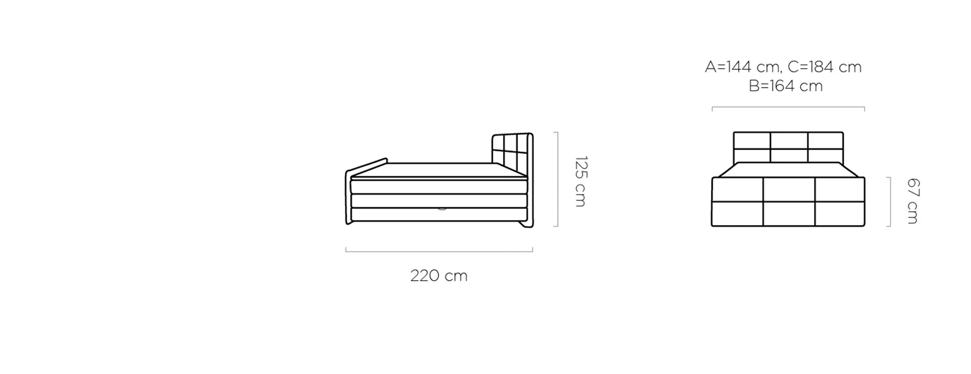 Łóżko Kontynentalne Melva 180x200